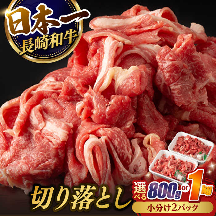 【ふるさと納税】【日本一の和牛】牛肉 切り落とし 長崎和牛 800g or 1kg【肉のマルシン】 [FG05] 和牛 牛肉 赤身 切り落とし 小分け カレー すき焼き 2パック 小分け｜長崎県波佐見町 14,000円