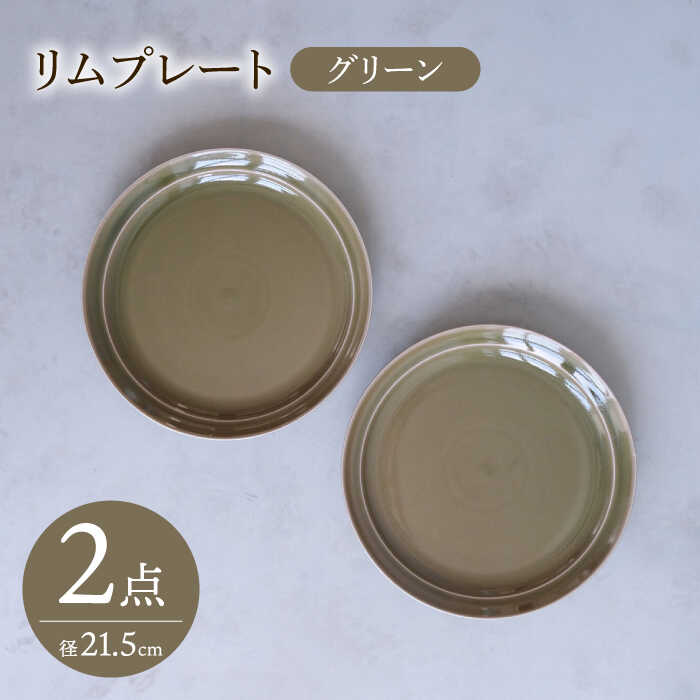 【ふるさと納税】【波佐見焼】 リムプレート グリーン 2点セット 【西海陶器】[OA393] 14,400円
