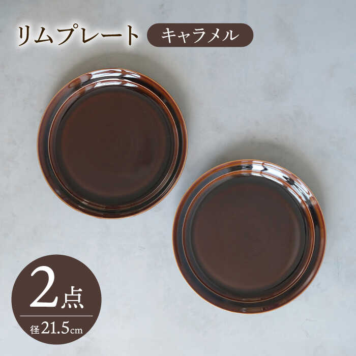 【ふるさと納税】【波佐見焼】 リムプレート キャラメル 2点セット 【西海陶器】[OA394]