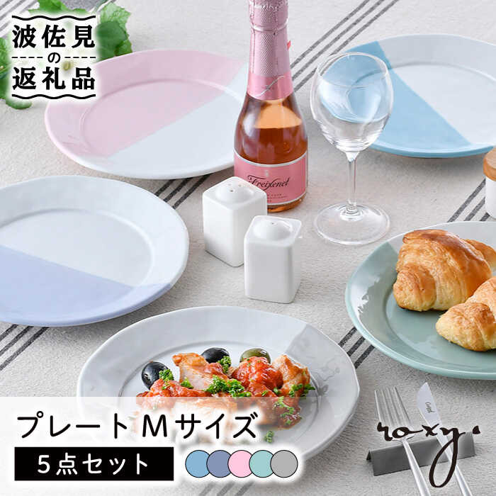 【ふるさと納税】【波佐見焼】プレート Mサイズ 5色セット 食器 皿 【ROXY・HASAMI】 [SB151]｜長崎県波佐見町