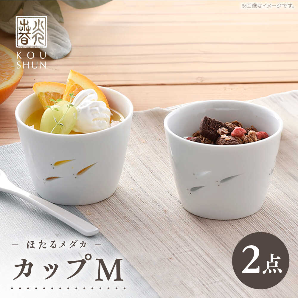 【ふるさと納税】【波佐見焼】ほたるメダカ 優勝杯 M 2個書き割り 【光春窯】[XD119]