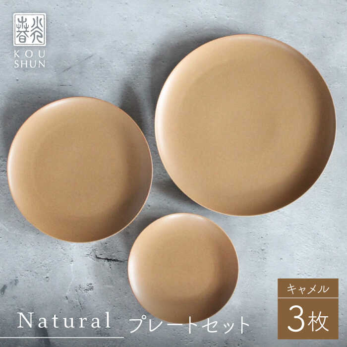 【ふるさと納税】【波佐見焼】Naturalシリーズ プレート 3点セット （キャメル）【光春窯】 [XD91]