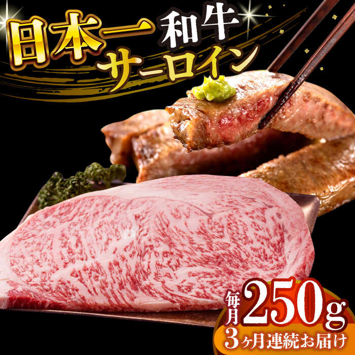 【ふるさと納税】【3回定期便】【A4～A5】長崎和牛 サーロインステーキ 250g(250g&times;1枚)【株式会社 MEAT PLUS】[DBS082] サーロインステーキ サーロイン さーろいん 和牛ステーキ ステーキ すてーき 牛肉 和牛 贅沢 国産 国産和牛 おすすめ｜長崎県小値賀町