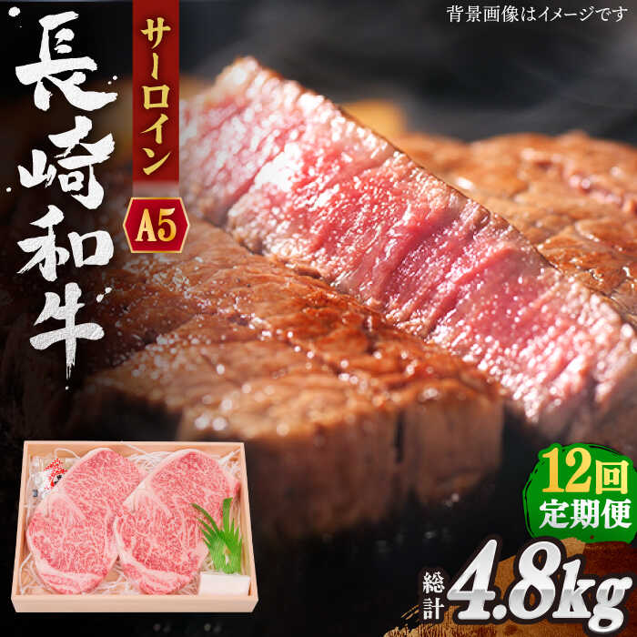 【ふるさと納税】【全12回定期便】長崎和牛 サーロイン ステーキ 総計4.8kg (400g/回)【株式会社 OGAWA】[QBI011] 牛肉 国産 和牛 サーロインステーキ 焼き肉 BBQ バーベキュー クリスマス おせち 誕生日 ギフト 贈り物