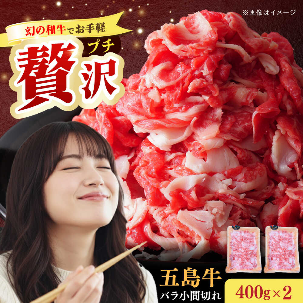【ふるさと納税】【希少で上品なお肉をご家庭で！】五島牛 バラ 小間切れ 2パック（800g）4～5人前 切り落とし 【ごとう農業協同組合】 [RAT003]｜長崎県新上五島町