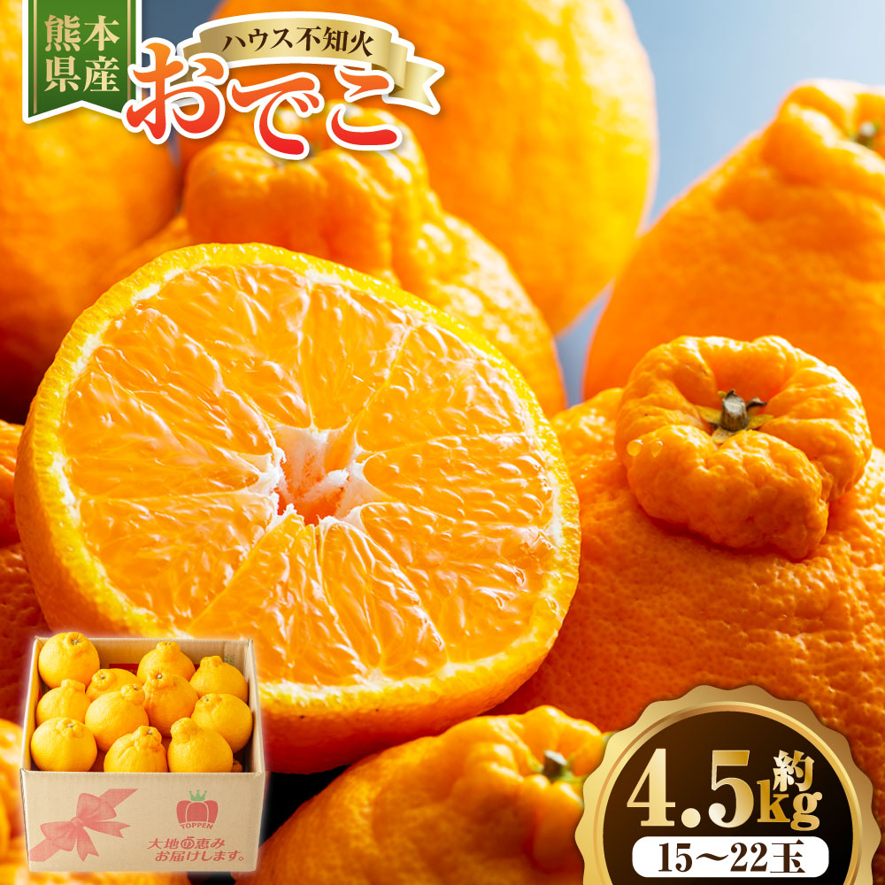 【ふるさと納税】ハウス不知火おでこ 計4.5kg 15～22玉 不知火 みかん ミカン 蜜柑 柑橘 かんきつ フルーツ くだもの 果物 果実 デザート ハウス栽培 ギフト 贈答 贈り物 国産 九州 熊本県 送料無料 【2026年12月上旬発送開始】｜熊本県 10,360円