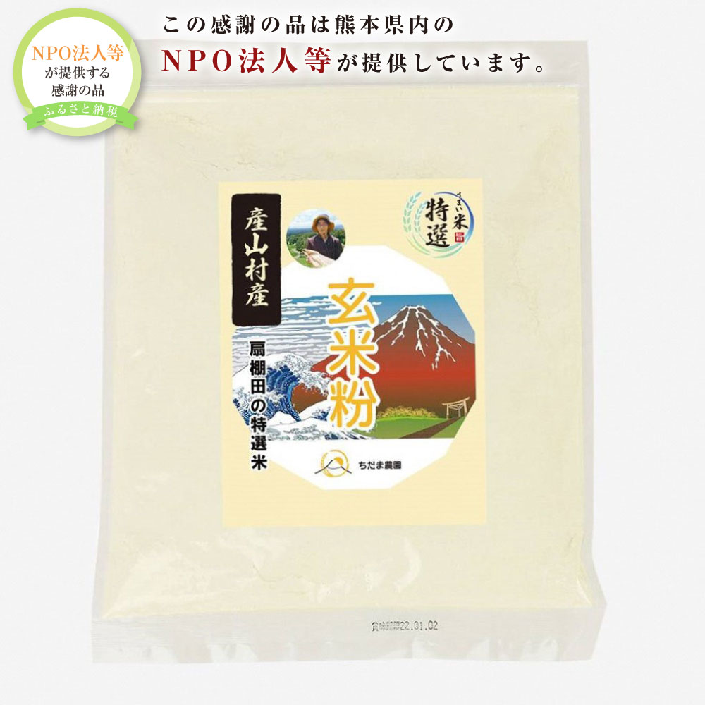 【ふるさと納税】【NPO等支援分】特選玄米粉 500g×2袋 合計1kg 玄米 特選米 コシヒカリ 産山村 米粉 有機JAS グルテンフリー 薄力粉代わり パウダー 国産 九州 熊本県 送料無料 10,140円