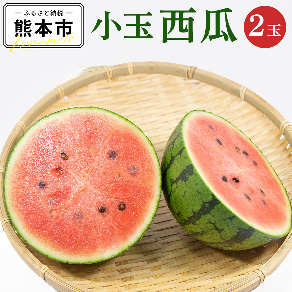 【ふるさと納税】 小玉 西瓜 2玉 合計3kg以上 1玉あたり1.5kg以上 すいか スイカ くだもの 果物 フルーツ 先行予約  熊本市産 熊本県産 九州産 国産 送料無料  【2025年4月下旬～7月上旬発送予定】