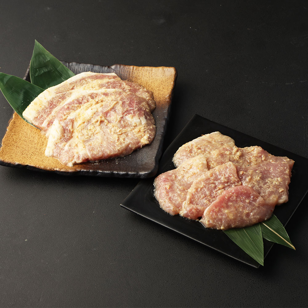 【ふるさと納税】【国産】熊本 りんどうポーク ロースとモモの松合味噌漬け 食べ比べセット 合計約0.9kg(4パック) 豚ロース 豚モモ 味噌漬け 味付 焼くだけ お肉 肉 豚肉 ブランド豚 小分け 個包装 セット 冷凍 九州産 熊本県 熊本市 送料無料|熊本県熊本市
