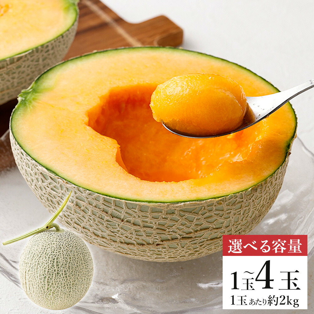 【ふるさと納税】＜選べる内容量＞マリアージュメロン 1玉あたり約2kg 1玉 / 2玉 / 4玉 メロン めろん 赤肉 フルーツ くだもの 果物 果実 デザート ギフト 贈答 贈り物 熊本県産 国産 熊本県 熊本市 送料無料 【2027年5月上旬～6月上旬発送予定】｜熊本県熊本市 12,480円