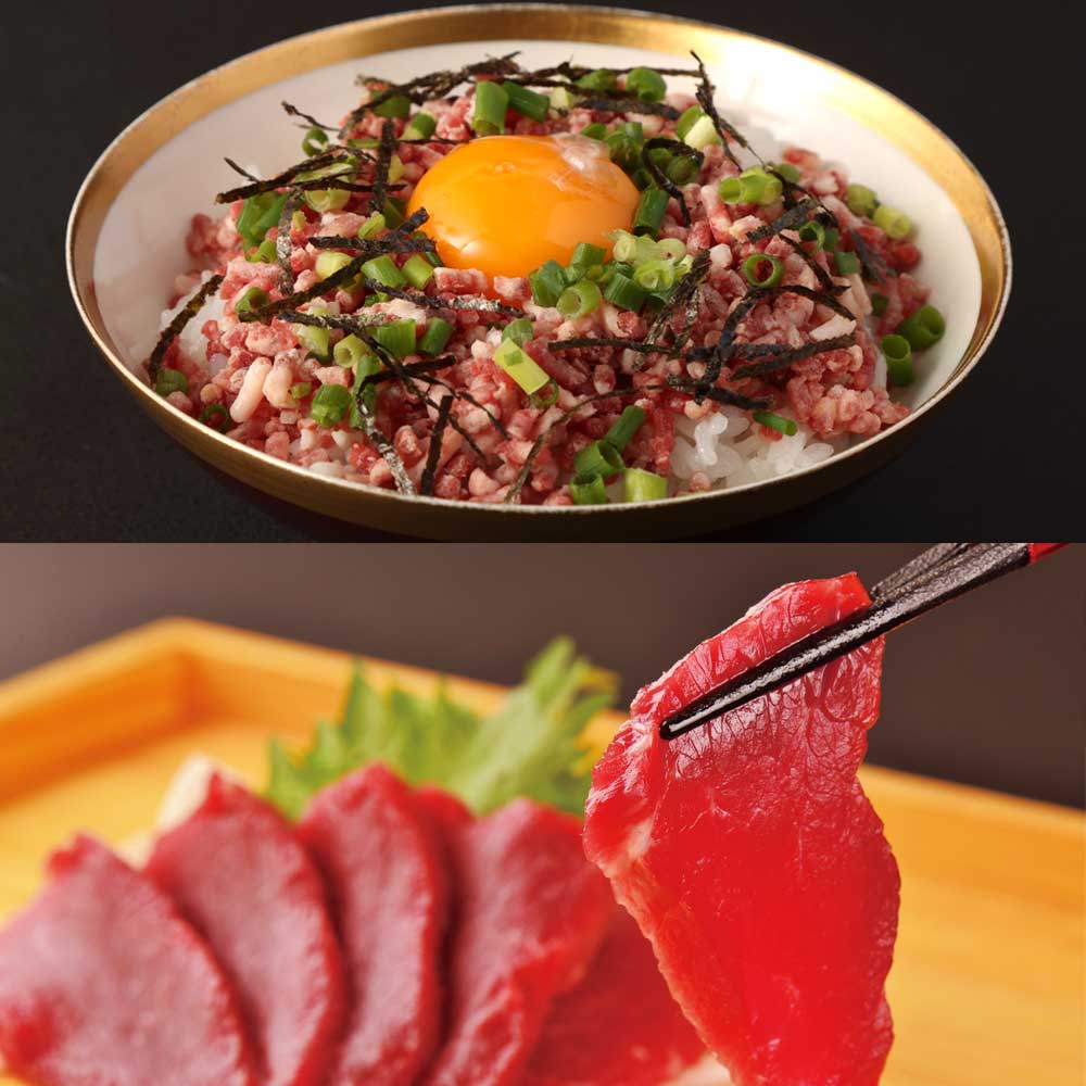 【ふるさと納税】馬トロ丼の素&馬刺し&心臓刺し＆専用・碵油の尽くしセット 馬肉トロフレーク そぼろ 50g×5パック 馬刺し 50g×1パック 心臓刺し 50g×1パック 馬トロ 馬肉 馬刺 バサシ 醤油 しょう油 馬肉 熊本県産 冷凍 送料無料