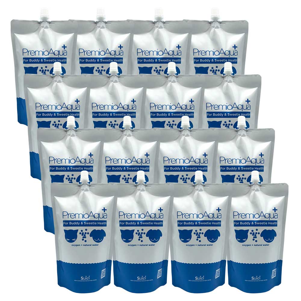 【ふるさと納税】 PremioAqua+ 500ml 16本 酸素水 水 ミネラルウォーター ペット ペットフード 犬 猫 阿蘇 軟水 国産 日本製 熊本県 アルミパウチ 送料無料｜熊本県熊本市