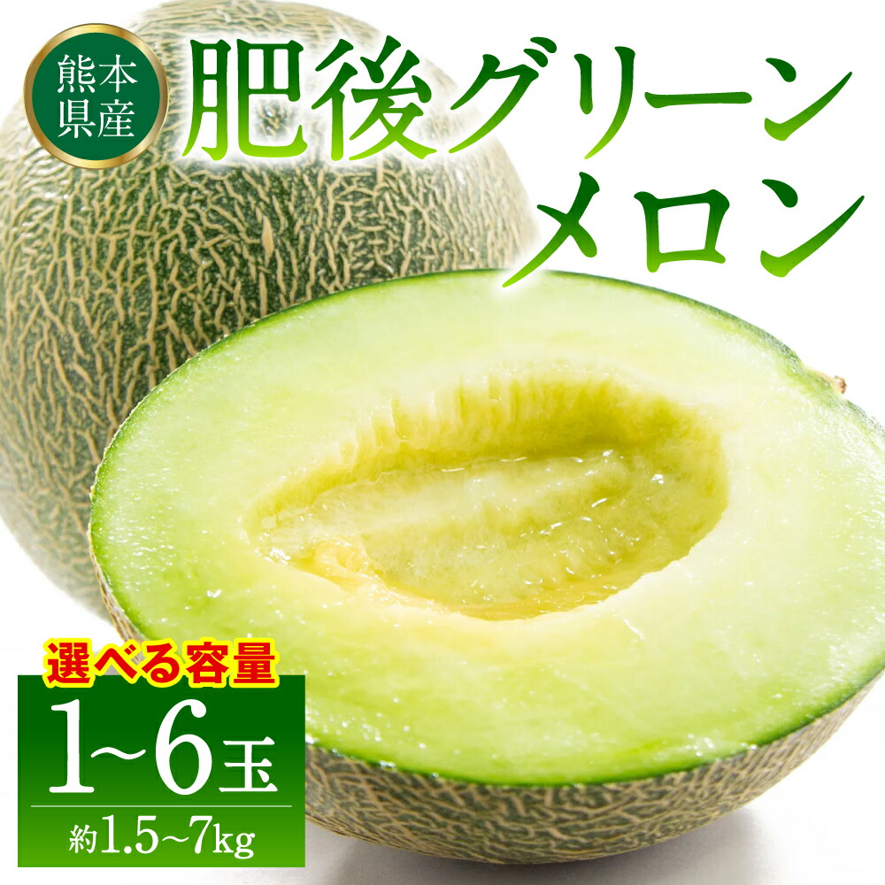 【ふるさと納税】【先行予約】肥後グリーンメロン 熊本県産 1玉～6玉入（約1.5kg～7kg）【選べる内容量】青肉メロン くだもの 果物 フルーツ デザート  熊本メロン ジューシー めろん 大きい 旬 お取り寄せ ギフト 送料無料【2025年6月上旬より順次発送】
