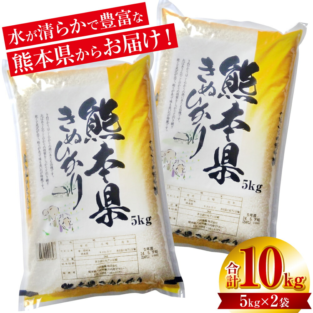 【ふるさと納税】【令和7年産】 熊本県産 きぬひかり 10kg（5kg×2袋） 米 お米 精米 白米 ごはん ご飯 熊本 送料無料