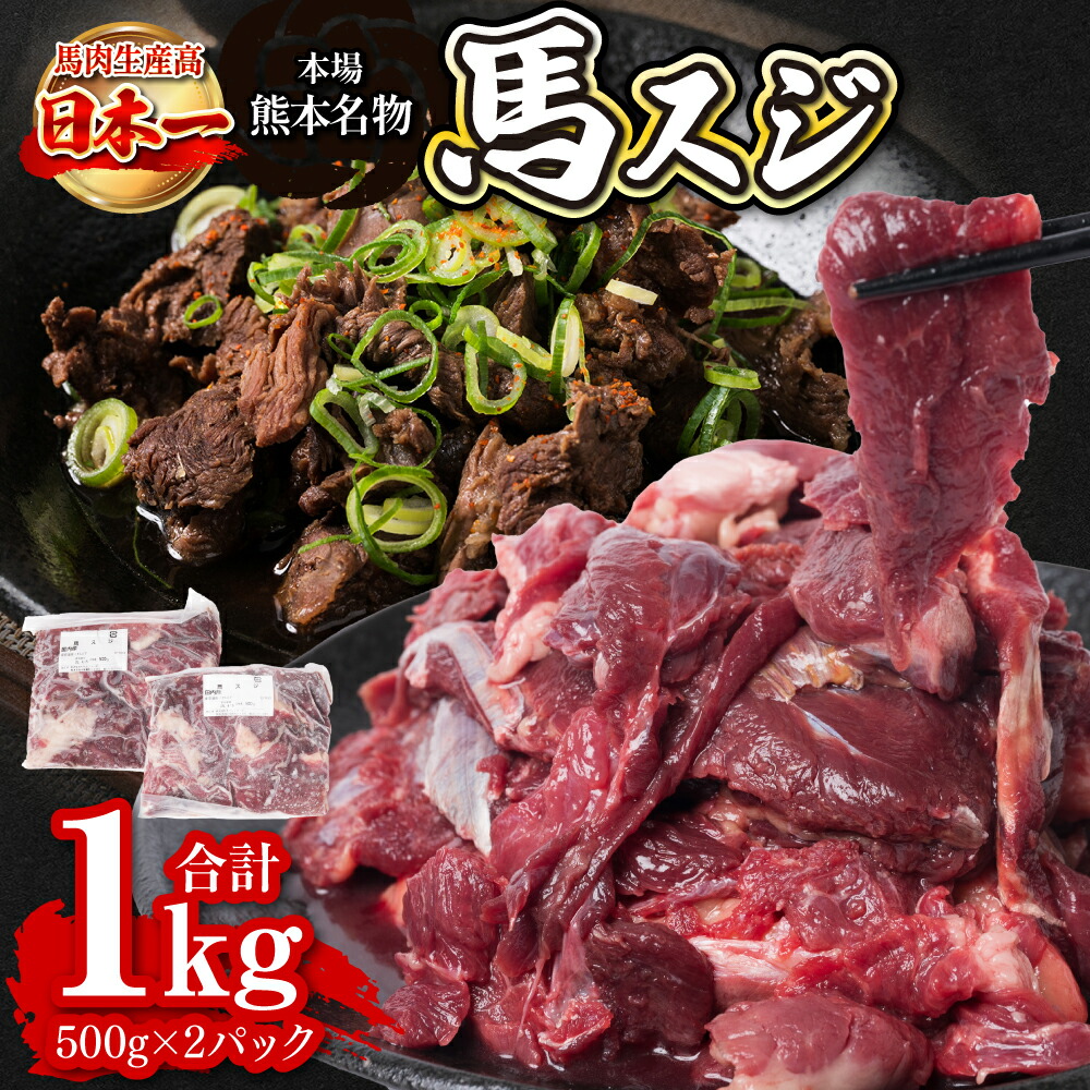 【ふるさと納税】馬スジ 合計1kg 約500g×2パック 馬肉 冷凍 煮込み ヘルシー 低カロリー 送料無料