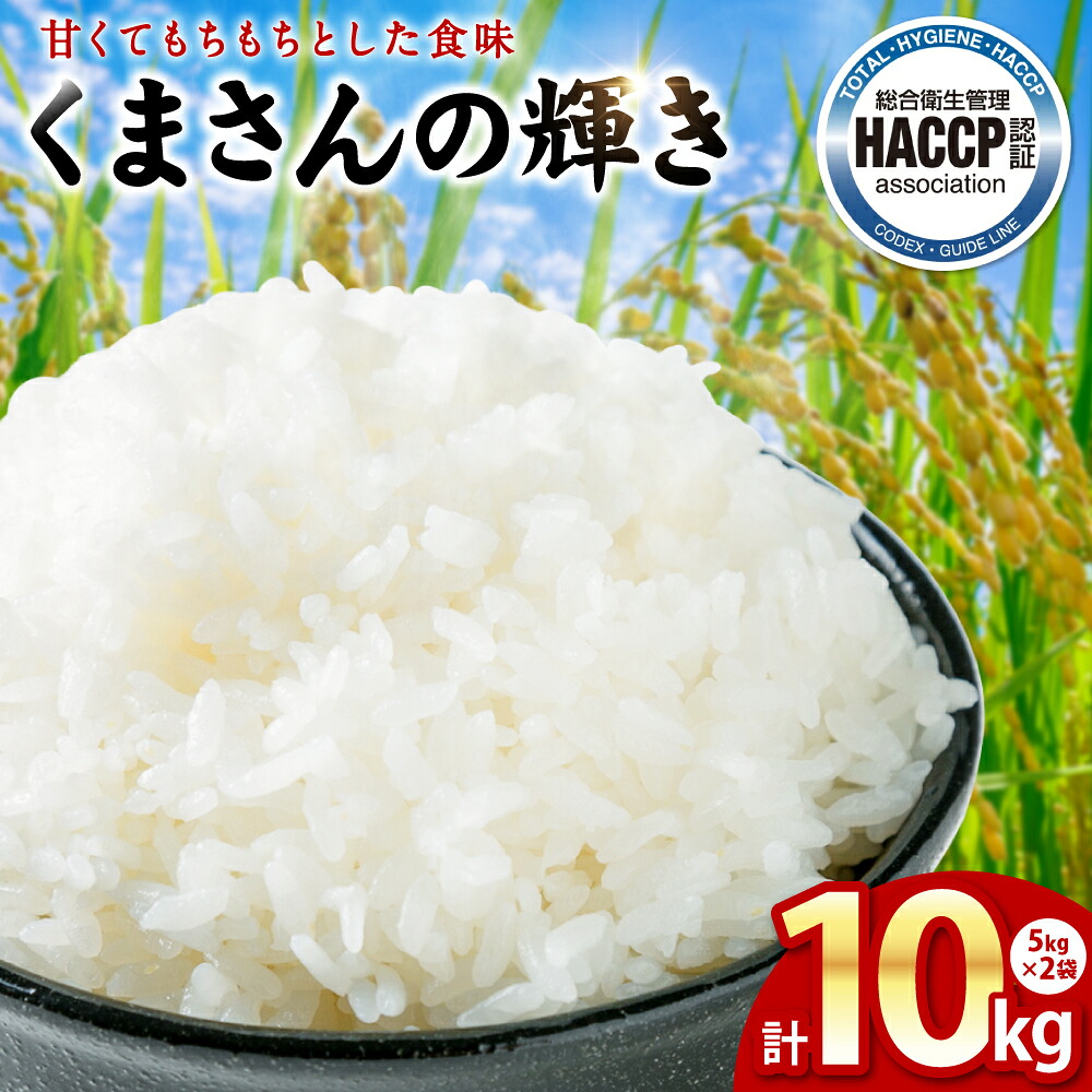 【ふるさと納税】 《令和7年産》くまさんの輝き 5kg&times;2袋 合計10kg 熊本県産 八代市産 米 お米 精米 新米 白米 国産 送料無料｜熊本県八代市