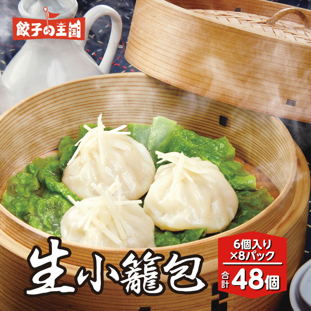【ふるさと納税】 八代市東陽町の生姜を使った 餃子の王国 生小籠包 48個 約1.3kg 168g（6個）×8パック 【選べる発送月】 小分け おかず 点心 中華 惣菜 小籠包 しょうが ショウガ お肉 豚肉 国産 モチモチ食感 簡単調理 小分けパック 熊本県 八代市 九州 冷凍 送料無料