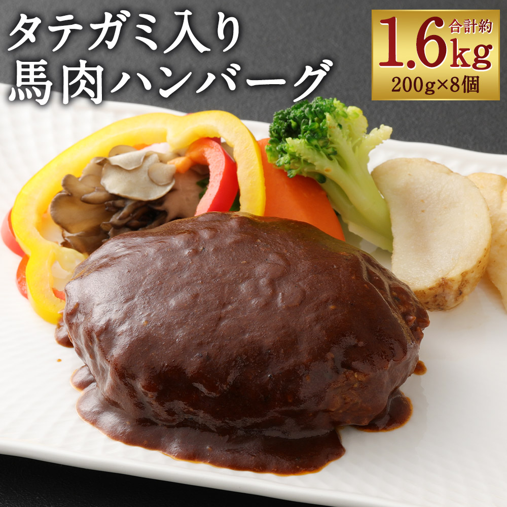 【ふるさと納税】FN タテガミ入り 馬肉ハンバーグ デミソース 合計1.6kg 200g×8個 ハンバーグ デミグラスソース ソース付き 馬肉 惣菜 おかず 真空パック 小分け 個包装 温めるだけ 冷凍 送料無料 10,950円