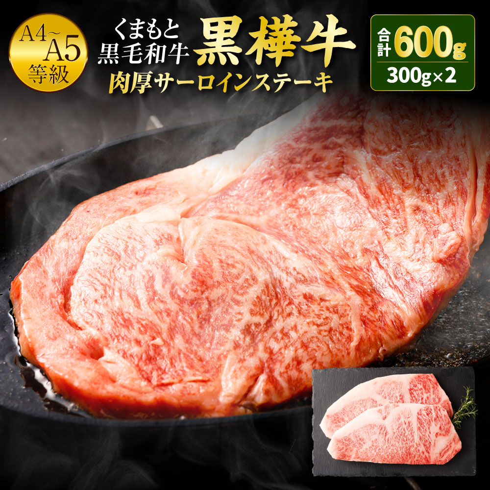 【ふるさと納税】くまもと黒毛和牛 黒樺牛 A4～A5等級 肉厚サーロインステーキ 300g×2枚 合計600g 牛肉 ステーキ 和牛 牛 お肉 黒毛和牛 国産 九州産 熊本県産 冷凍 送料無料