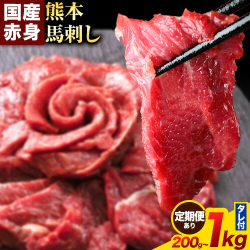 【ふるさと納税】 馬刺し 赤身 馬刺し 200g～1kg 【純 国産 熊本 肥育】 たっぷり タレ付き 200g 500g 1kg 生食用 冷凍《選べる出荷時期》送料無料 国産 絶品 馬肉 肉 ギフト 定期便