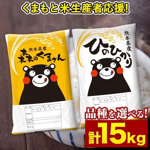 荒尾市 ふるさと納税 白米 森のくまさん 15kg お米 白米 期間限定 こめ 米 熊本県 米 雑穀 ヒノヒカリ 精米 5kg 3袋 コメ 国産 ブランド米 単一原料米 九州 おとりよせ 取り寄せ 送料無料 森くま ひの ふるさと納税 選べる品種 白米 森のくまさん15kg もしくは ひの