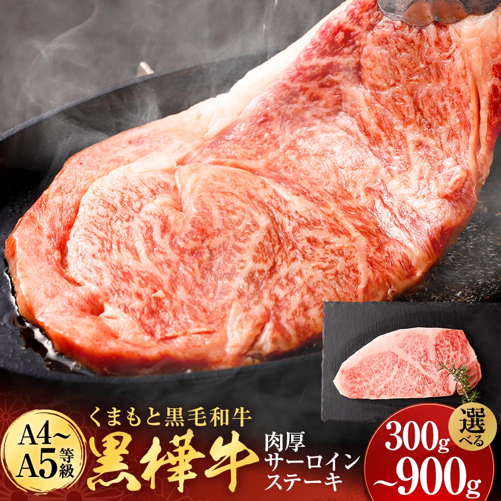 【ふるさと納税】＜容量が選べる＞ 黒樺牛 肉厚サーロインステーキ 約300g～900g くまもと黒毛和牛 和牛 お肉 牛肉 黒毛和牛 霜降り ステーキ 国産 九州産 熊本県産 冷凍 送料無料 14,200円