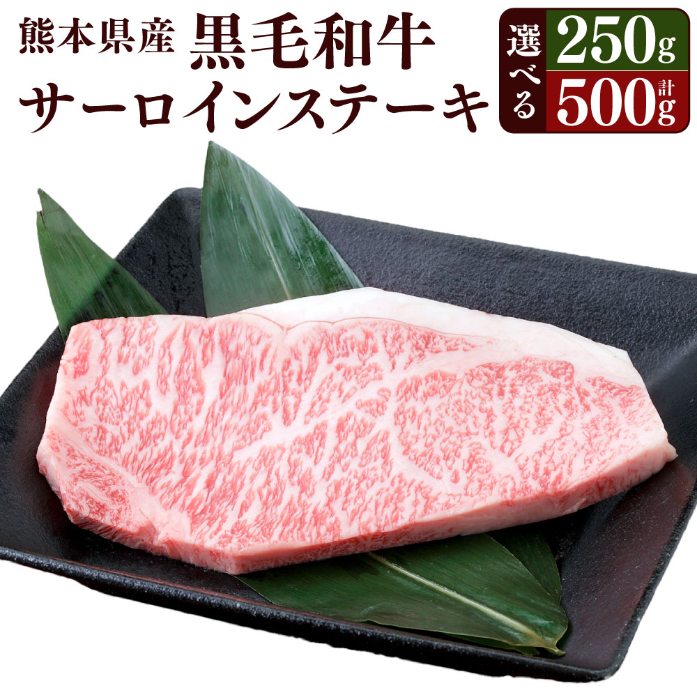 【ふるさと納税】熊本県産 黒毛和牛 サーロインステーキ <選べる容量> 約250g または 約500g(約250g×2) お肉 肉 牛肉 和牛 ステーキ 国産 熊本県 水俣市 送料無料|熊本県水俣市
