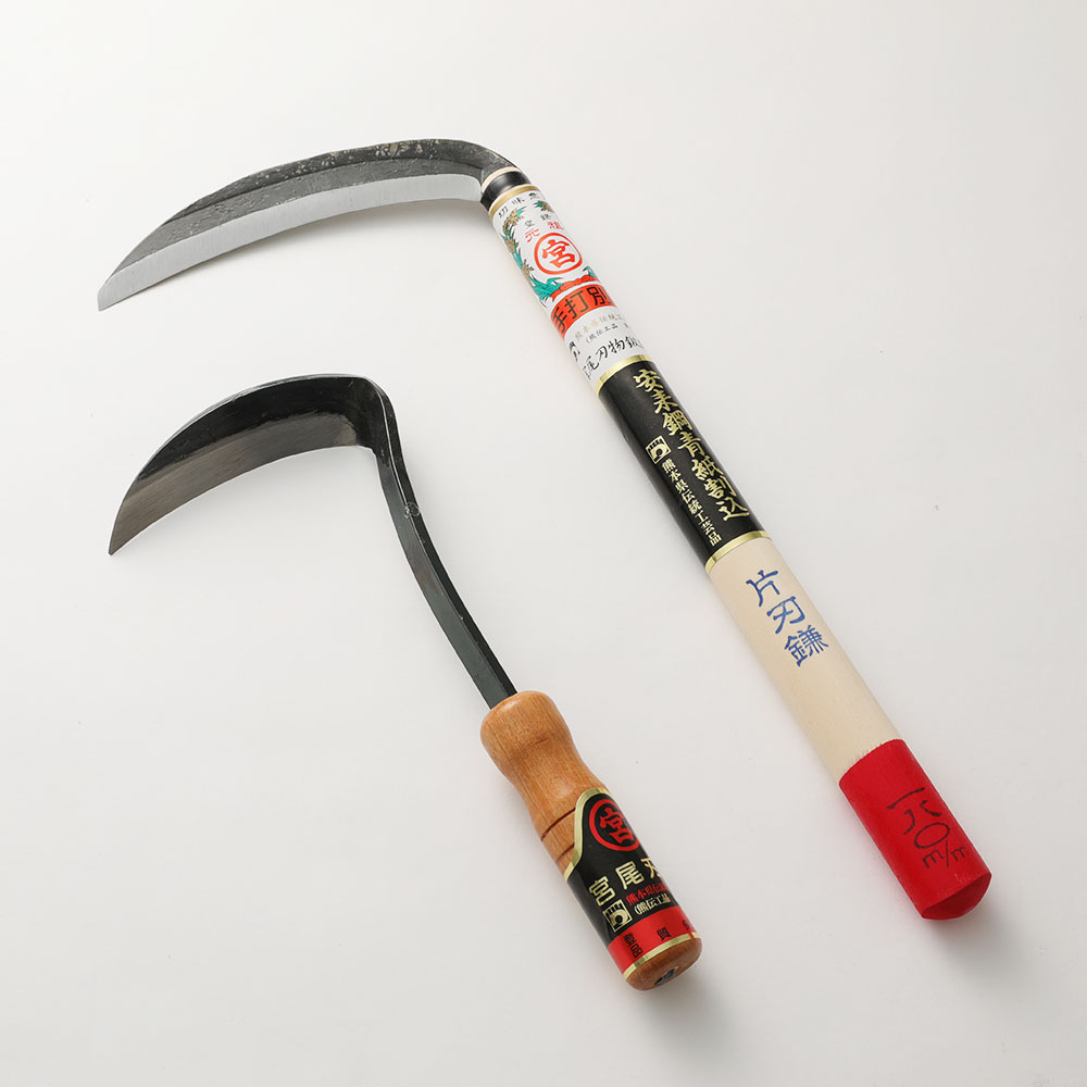 【ふるさと納税】鎌2本セット 片刃鎌 (180mm) カット鎌 (100mm) 鎌 草とり ガーデニング 除草作業 草刈り鎌 かま カマ 農業 農具 農作業 園芸用品 送料無料｜熊本県水俣市