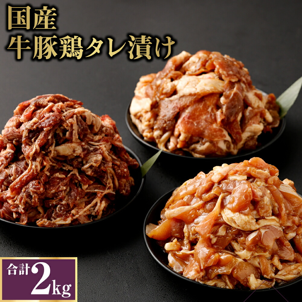 【ふるさと納税】国産牛豚鶏小間切れ 計2.0kg 牛肉500g×1袋 豚肉750g×1袋 鶏肉750g×1袋 牛肉 豚肉 鶏肉 小間切れ 小分け タレ 漬け 炒め物 焼くだけ お肉 国産 冷凍 送料無料