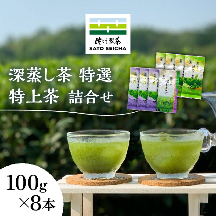 【ふるさと納税】深蒸し茶 特選 ・ 特上茶 詰合せ 100g×8本セット 【有限会社 佐とう製茶】[ZAS003] 18,250円
