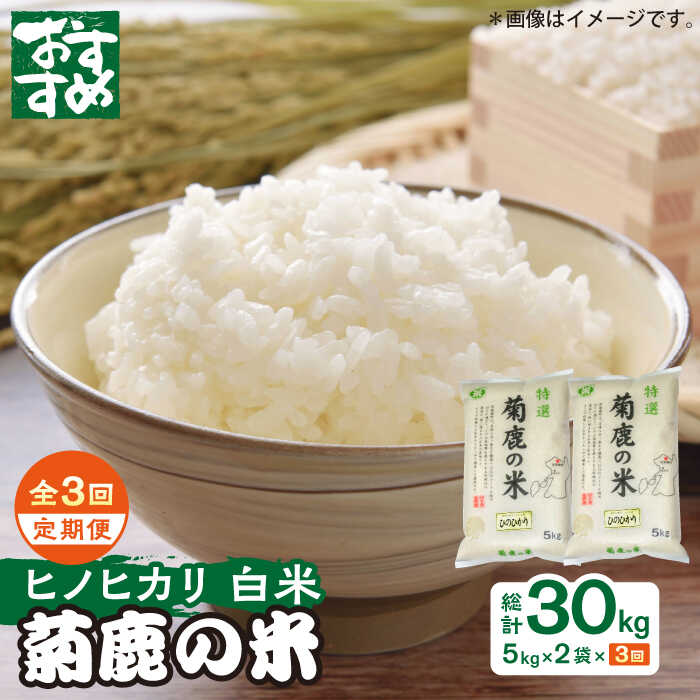 【ふるさと納税】〈令和7年度産米〉【3回定期便】菊鹿の米 ヒノヒカリ 白米 5kg&times;2袋【有限会社 あそしな米穀】[ZBI017] 米 こめ お米 おこめ ご飯 ごはん 白ご飯 白米 ライス 品種 ひのひかり 熊本 山鹿市 令和7年｜熊本県山鹿市