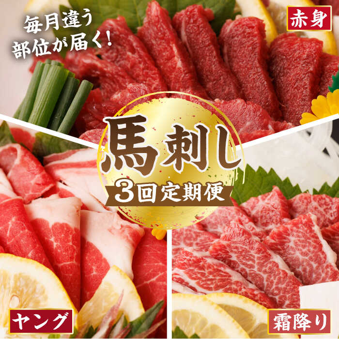 【ふるさと納税】【3回定期便】毎月違う部位が届く！【馬刺しの郷 民守】[ZBL018] 赤身馬刺し ヤング馬刺し 霜降り馬刺し 馬刺し 馬肉 桜肉 馬 肉 赤身 霜降り ヤング 冷凍 生食 肉食 刺身 九州 熊本県 特産品 山鹿 送料無料｜熊本県山鹿市
