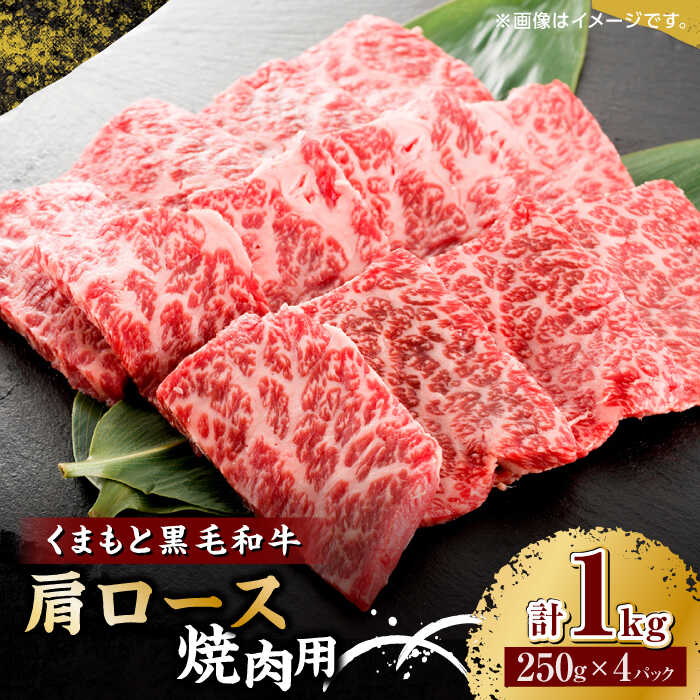 【ふるさと納税】くまもと黒毛和牛 焼肉用 肩ロース 1000g（250g&times;4pc）【馬刺しの郷 民守】[ZBL034]｜熊本県山鹿市