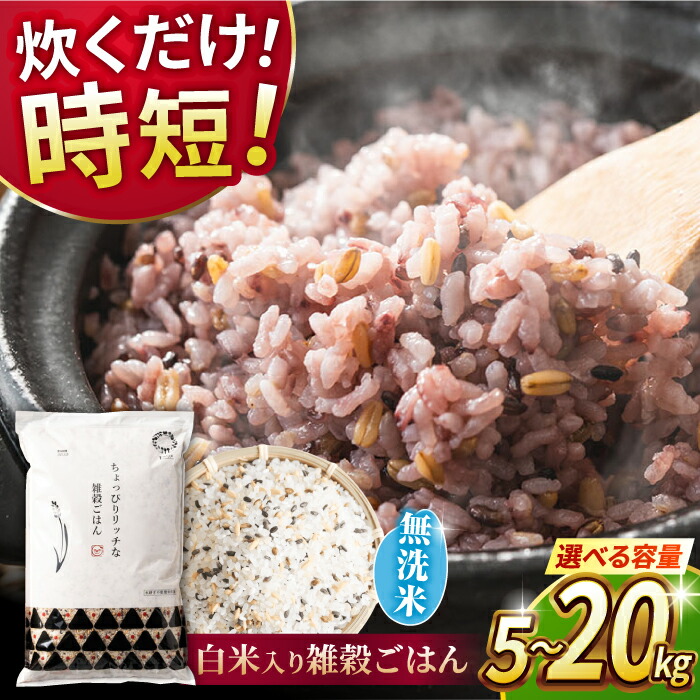 【ふるさと納税】《 新米先行予約 》2025年10月より順次発送 容選べる！水研ぎ不要 雑穀ごはん 無洗米 5kg 10kg 20kg 【有限会社 農産ベストパートナー】[ZBP145] 雑穀米 雑穀 米 無洗米 無洗  ひのひかり 人気   送料無料