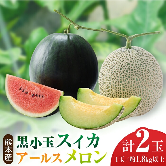 【ふるさと納税】【先行予約】黒小玉 スイカ と アールスメロン セット 旬 果物 くだもの フルーツ すいか 西瓜 メロン ブランド 人気 季節物 新鮮 産地直送 甘い 香り 糖度 おすすめ 一番果 特産 期間限定 評判 種類 熊本県 山鹿市【株式会社 前田ファーム】[ZCM003]