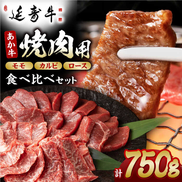 【ふるさと納税】熊本県産 延寿牛 あか牛 焼き肉用 食べ比べ 約 750g【有限会社 九州食肉産業】[ZDQ082] 22,320円