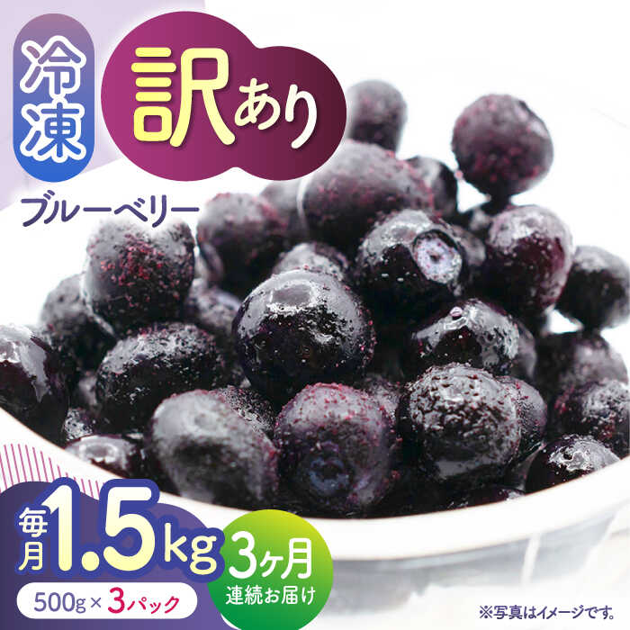 【ふるさと納税】【先行予約】【3回定期便】【訳あり】 冷凍ブルーベリー 小粒 約1.5kg（約500g×3pc） 【すみれファーム】[ZEP049]
