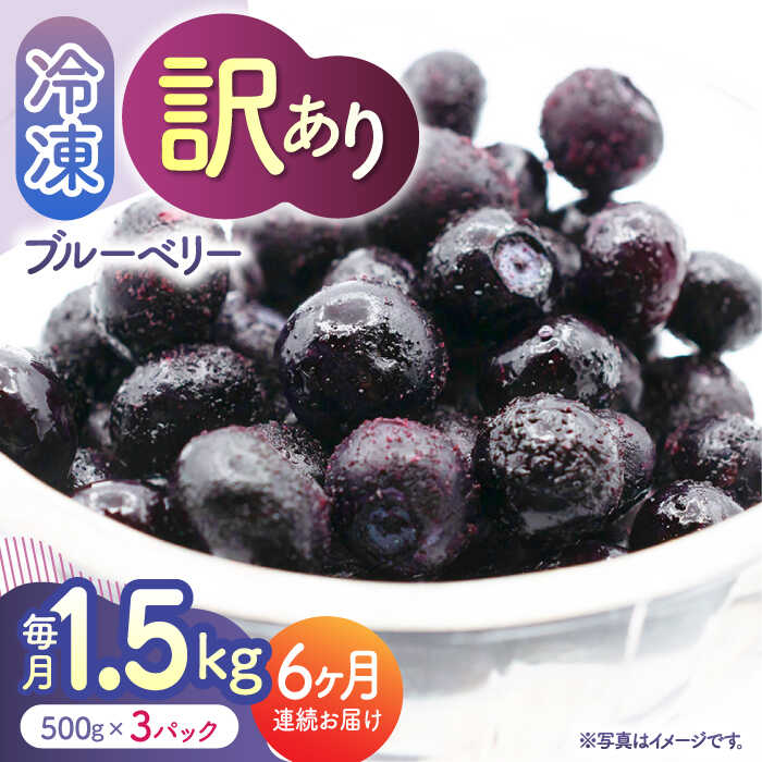 【ふるさと納税】【先行予約】【6回定期便】【訳あり】 冷凍ブルーベリー 小粒 約1.5kg（約500g×3pc） 【すみれファーム】[ZEP052]