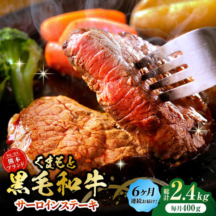 【ふるさと納税】【6回定期便】黒毛和牛サーロイン ステーキ用 約400g（約200g×2枚）【吉里精肉】[ZEW067] 定期便 6回 6ヶ月 牛肉 牛 人気 評判 産地 希少 国産 おすすめ 高級 贅沢 厳選 黒毛和牛 サーロイン 霜降り 赤身 評価 ブランド ステーキ 肉質 等級 上質