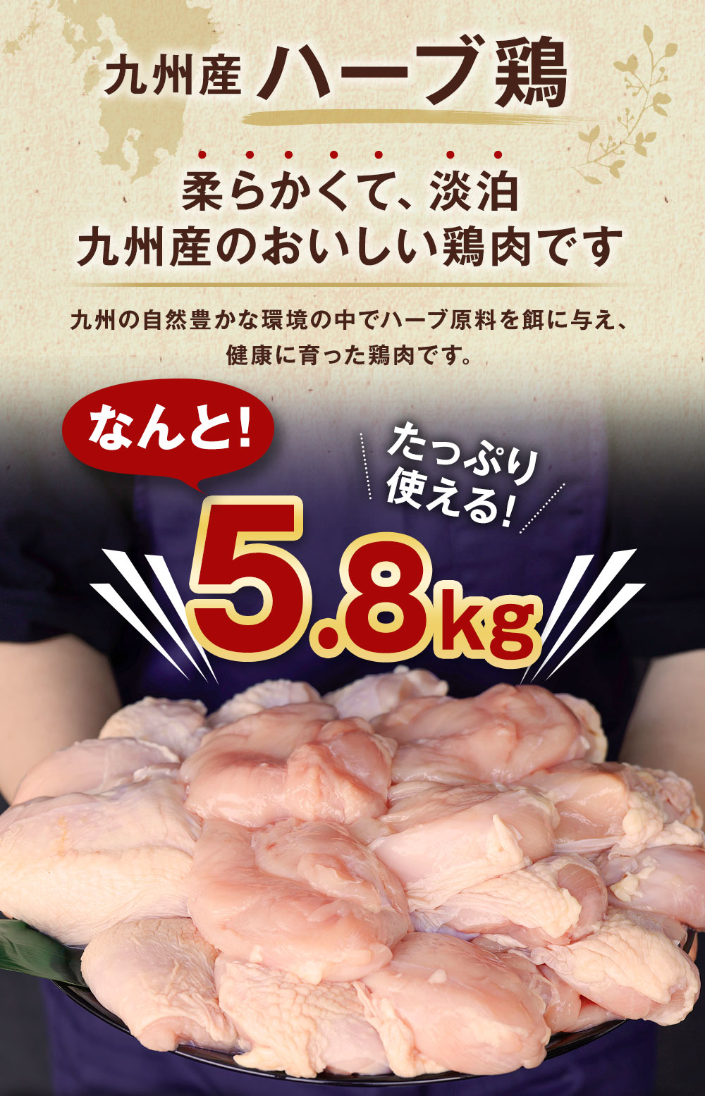 ふるさと納税 九州産 ハーブ鶏 ムネ肉 5 8kg 鶏肉 むね肉 お肉 からあげ 親子丼 チキンカレー 煮物 サラダチキン 冷凍 国産 送料無料 Ceconsolidada Cl