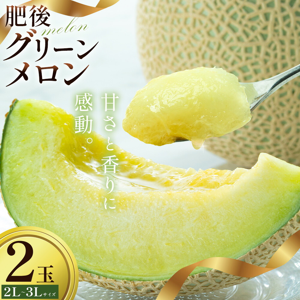 【ふるさと納税】【先行予約】メロン 肥後グリーンメロン 大 2L ～ 3L サイズ 2玉 約1.6～2kg×2 MOTOYAMA358FARM 《2026年4月中旬-6月中旬頃出荷》 熊本県 菊池市 メロン 果物 フルーツ 九州産 国産 送料無料