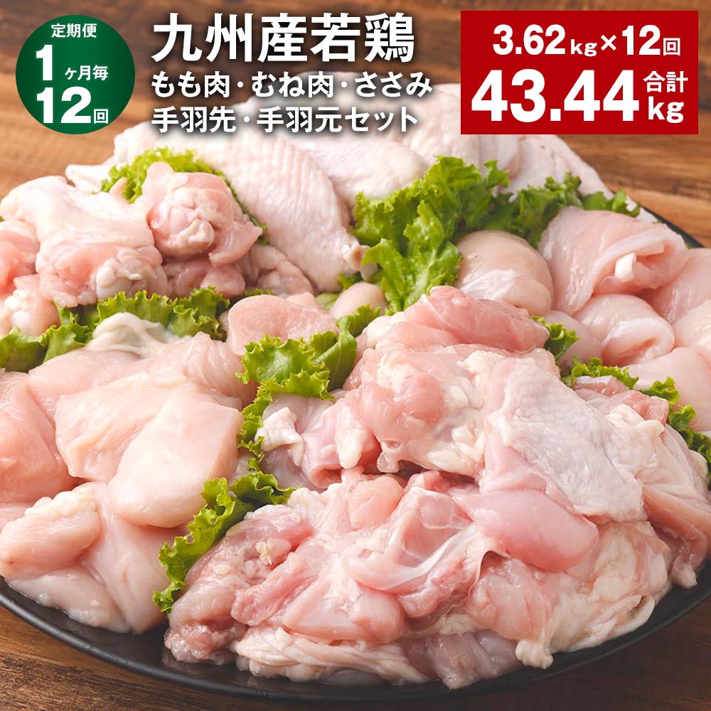 ふるさと納税】【定期便】【1ヶ月毎12回】九州産若鶏もも肉・むね肉