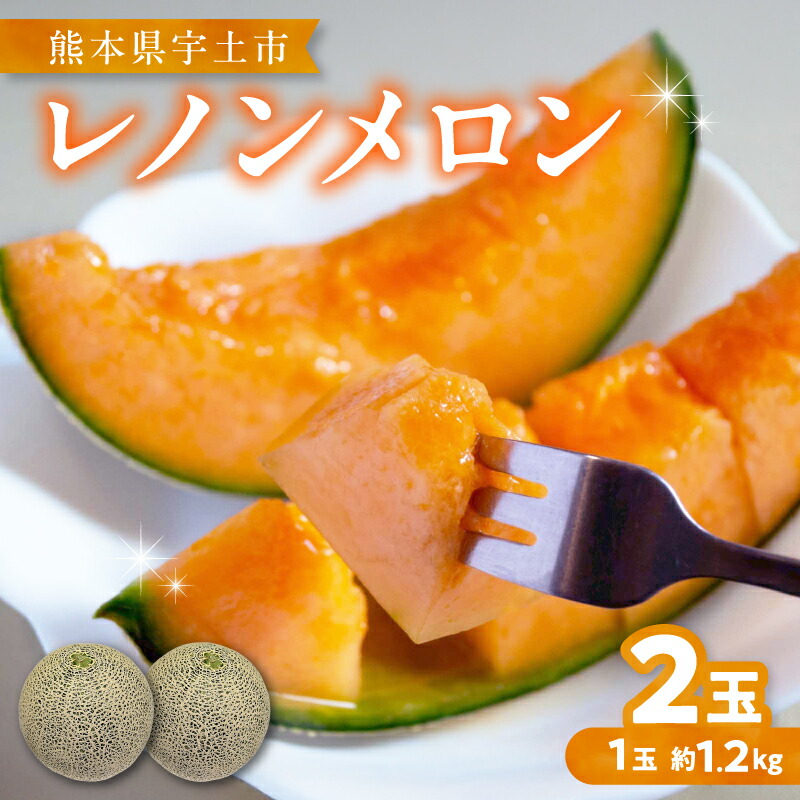【ふるさと納税】【先行予約】レノンメロン 2玉 1玉 約 1.2kg 糖度 15度以上 上品 甘い メロン カロテン 赤肉系 ネットメロン フルーツ 果実 果肉 旬 デザート スイーツ 食品 常温 お取り寄せフルーツ お取り寄せ 送料無料 【熊本県宇土市】
