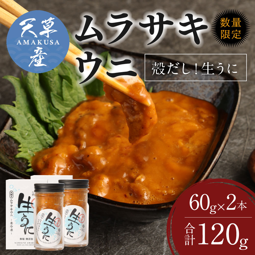 市場 ふるさと納税 うに 雲丹 生うに 合計1g 数量限定 ウニ 熊本県天草産ムラサキウニ 60g 2本 殻だし