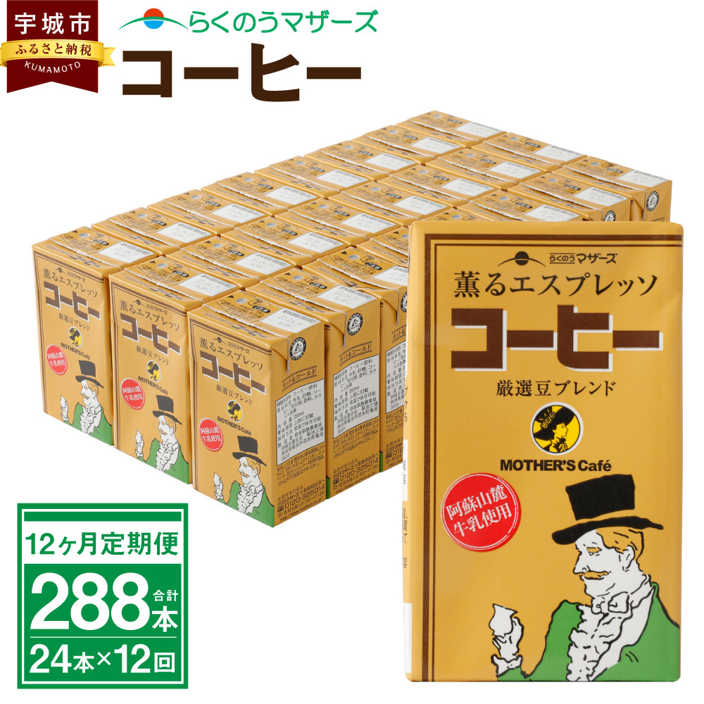 新着セール コーヒー 250ml 24本入り 合計288本 コーヒー牛乳 カフェオレ 珈琲 乳飲料 乳性飲料 らくのうマザーズ ドリンク 飲み物 飲料  セット 紙パック 常温保存可能 ロングライフ 送料無料 fucoa.cl