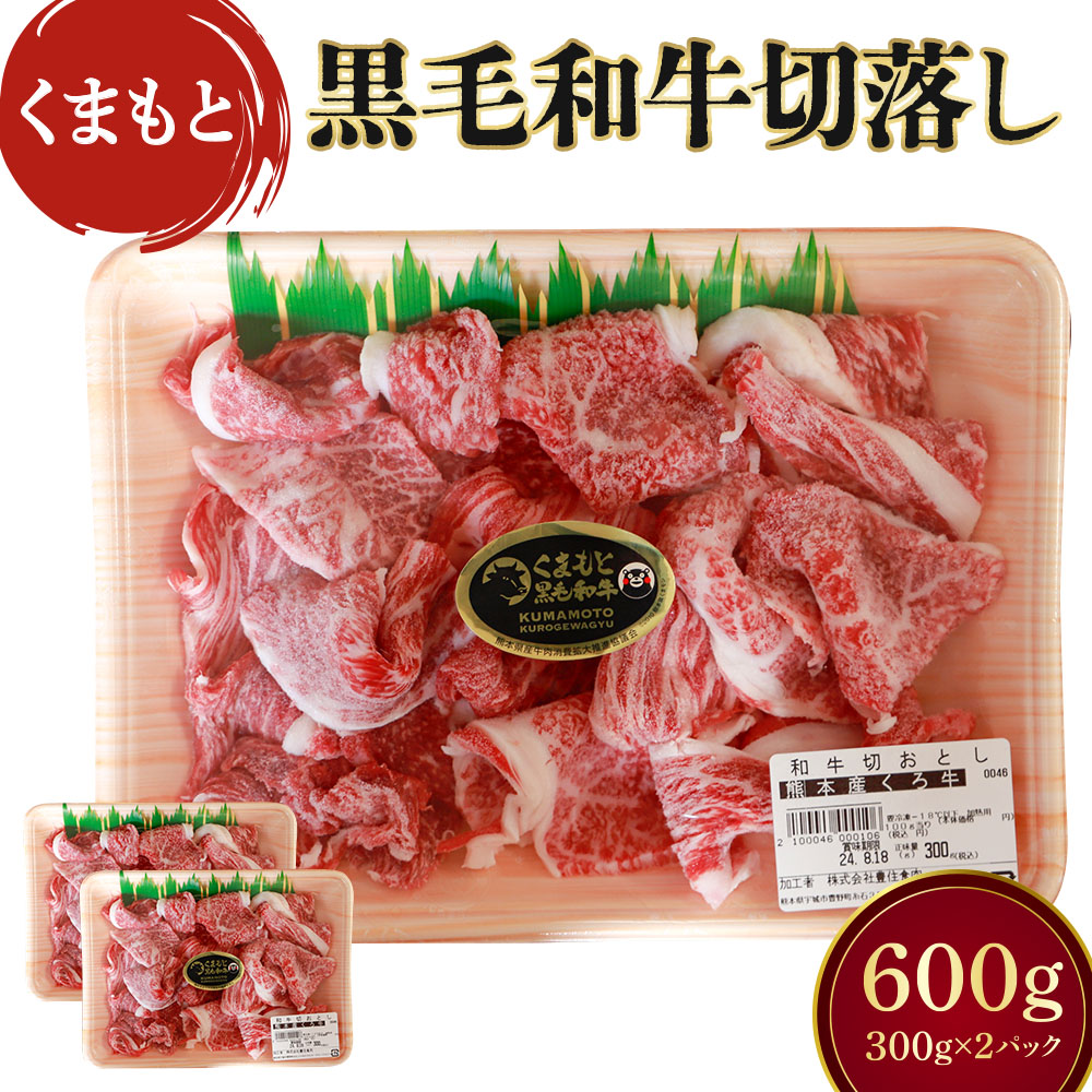 【ふるさと納税】くまもと黒毛和牛 切落し 合計600g (300g×2パック) 牛肉 牛 和牛 黒毛和牛 冷凍 熊本県産 九州産 国産 送料無料 株式会社 豊住食肉