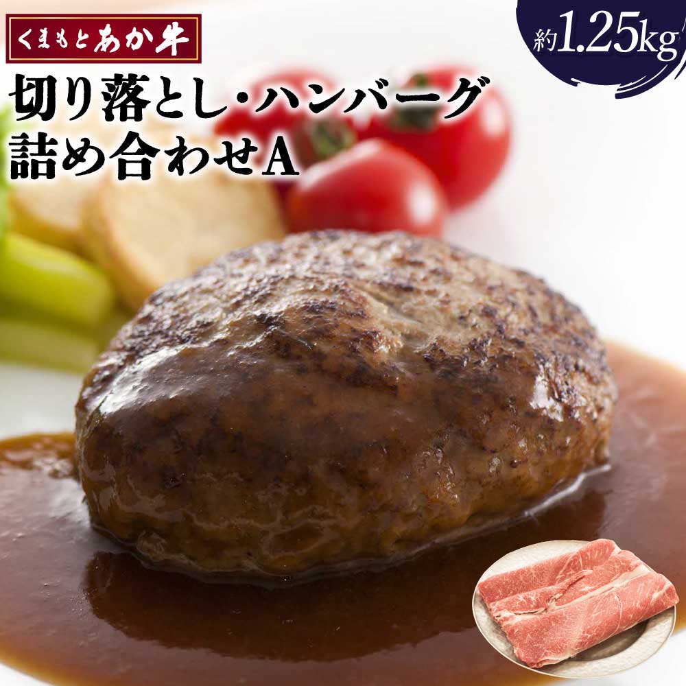 【ふるさと納税】くまもとあか牛 切り落とし ハンバーグ 詰め合わせA 合計約1.25kg あか牛 牛肉 和牛 赤身肉 肉 切落し 手こね セット 詰め合わせ 国産 九州産 熊本県産 食品 冷凍 送料無料 矢野畜産 18,000円