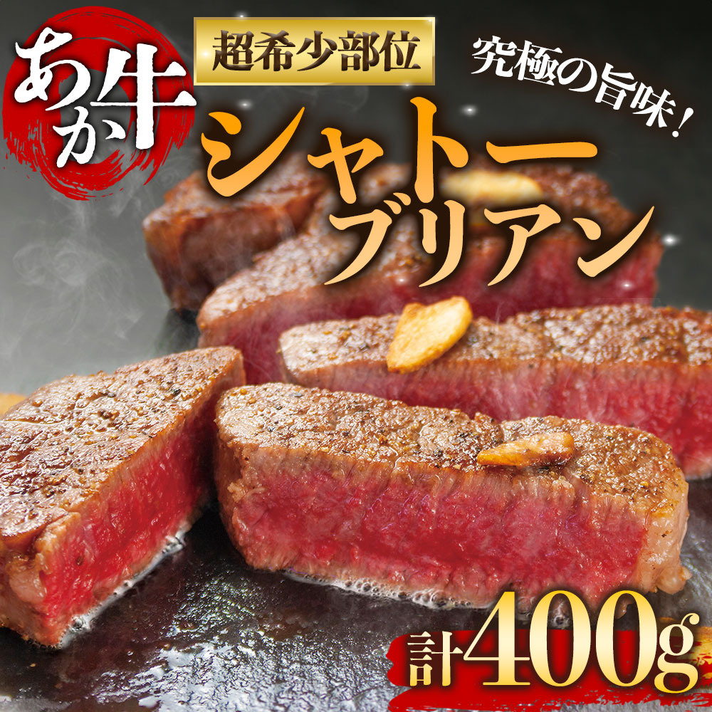 【ふるさと納税】あか牛 シャトーブリアン ステーキ バーベキュー 200g×2枚 400g 高級 肉 希少 牛肉 冷凍 赤牛 あかうし 熊本 くまもと 贈り物 ギフト 褐色和牛 和牛 国産 赤身 熊本県 阿蘇市