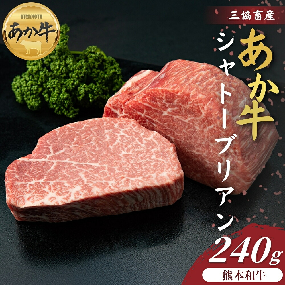 【ふるさと納税】【三協畜産】あか牛 シャトーブリアン 120g×2枚 計240g ステーキ バーベキュー BBQ 焼肉 三協畜産 高級 肉 希少 牛肉 冷凍 赤牛 あかうし 熊本 くまもと 贈り物 ギフト 褐色和牛 和牛 国産 赤身 熊本県 阿蘇市|熊本県阿蘇市