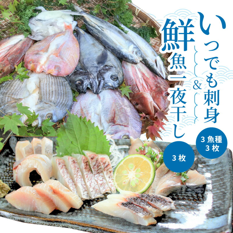 【ふるさと納税】いつでも刺身 3魚種 3枚&鮮魚一夜干し 3枚セット|熊本県天草市